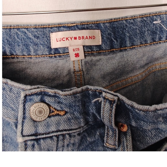 Lucky Brand Shorts Denim Jean Cutoff High Rise Mom Button Fly 8 29‎ Cotton Blend - Picture 8 of 10